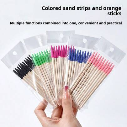 10pcs Unscented Double-Ended Orangewood Sticks - For Manicure, Pedicure And Nail Care, Suitable For Removing Gel Polish And Trimming Cuticles, Wooden Buffing Blocks, Nail Cleaning Tools, Cuticle Pusher, Double-Sided Nail & Foot Care Sticks, Dual-Ended Design For Nail Folds And Ingrown Nails