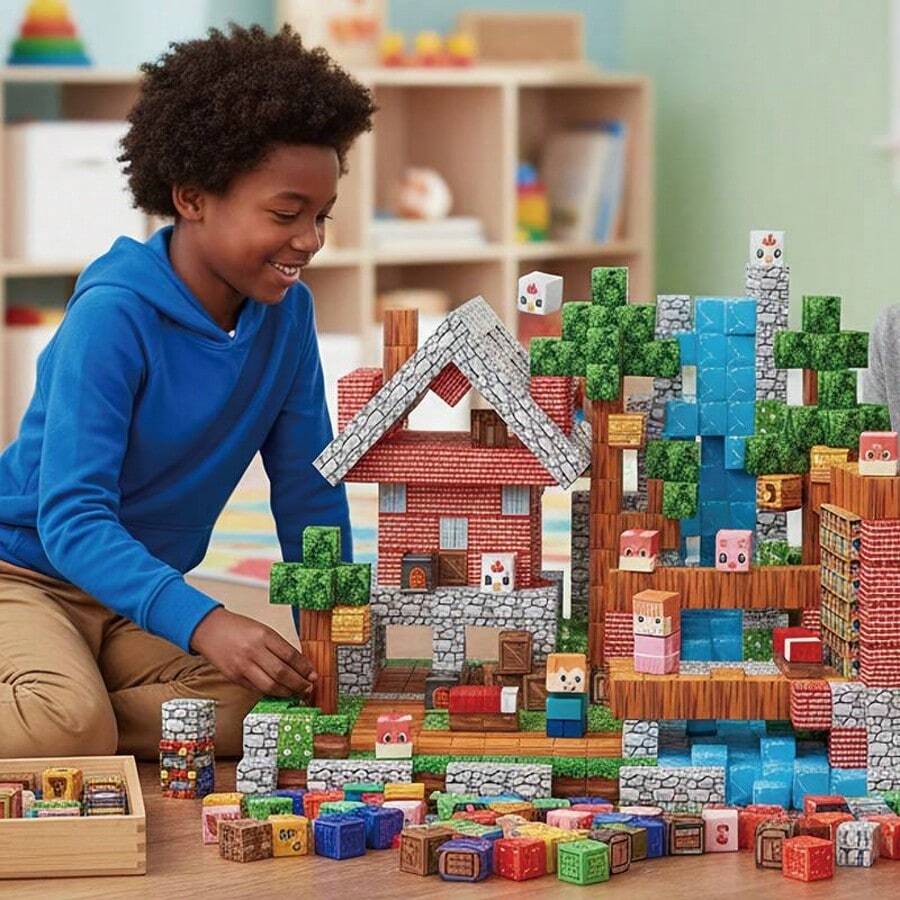 [Magnetic Levitation Building Blocks Set] - 48/200/250/300pcs Random Magnetic Blocks Build Magnet,Magnetic Toys For Boys & Girls, Cubes Construction Toys, Perfect Gift For Christmas, Birthday, Party Favors Classroom Supplies. - 彩色 - 查看 1