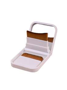1pc Foundation Brush Set, 2 Pieces Of Flat Angle/Diagonal Ultra-Thin Foundation Brushes, Glasses Case And Mirror, Travel Makeup Brushes, Suitable For Foundation And Concealer. - Multicolor - View 13
