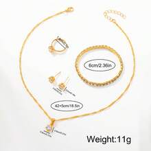 1 Set Mother's Day Women's Watch Set, Fashionable Elegant Round Dial Quartz Watch With Heart-Shaped Pendant Necklace, Earrings, Ring And Bracelet. This Jewelry Set Is Suitable For Daily Wear, Birthday Gift, Back To School, Thanksgiving And Romantic Occasions, Best Choice (Excluding Gift Box) - Gold - View 5