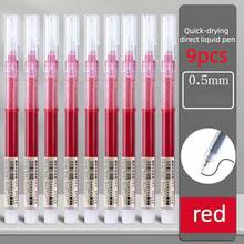 9pcs Quick-Drying Ballpoint Pens, 0.5mm Black/Blue/Red, Suitable For Studying, Writing, Office Use, Back To School Season, Can Be Student Gift (Random Style) - Sets - View 14