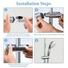 28-32mm Shower Head Holder Bracket Replacement Universal Adjustable Bathroom Shower Hose Riser Rail Sliderdll - Silver - View 5