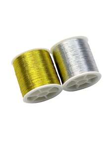 Hilo metálico de lujo dorado y plateado - brillante y brillante, adecuado para costura DIY, bordado y manualidades de acolchado - Multicolor - Ver 4