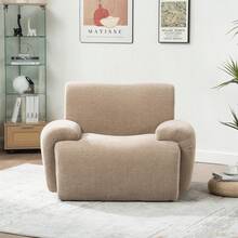 42" Wide Oversized Chenille Decorative Chair(1PC),Minimalist And Practical Deep Seat Single Sofa With Ergonomic Support – No Assembly Required Plush Reading Chair For Living Room, Bedroom & Dorm (Cloud-Like Cushion, Breathable Fabric, 350lbs Capacity) - Ghế bọc vải nhung màu nâu nhạt, cao 42 inch - Xem 5