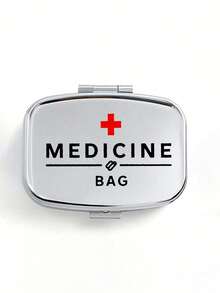 Square Pill Box, Printed With Capsules, Tablets, Letters, Medicine Bottle Patterns, Portable Medicine Storage Compartments, Mini Metal Storage Box, Portable Jewelry And Pill Box, Travel Pill Box, Large Capacity Compartments, Weekly Medication Organizer, Suitable For Daily Medication And Vitamins, Essential For Doctors And Nurses, Emergency Needs, Travel, Hiking Emergency Rescue, Personalized Creative Gift With Cartoon Logo, Only Empty Box - Multicolor - View 12
