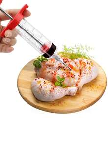 5 piezas/2 piezas Inyector de baster de pavo, inyector de marinada de cocina, jeringa para untar carne, herramienta de hornear con 3 agujas de diferentes tamaños para inyectar condimentos en diversos alimentos y evitar la mezcla de sabores. Diseñado con puntas de aguja perforadas para una inyección profunda. - Multicolor - Ver 8