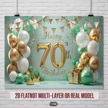 Luxurious 70th Birthday Party Banner - C - View 3