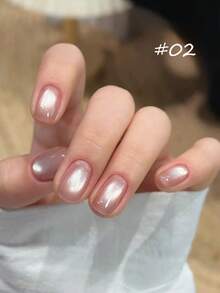 10毫升新款粉金柔光猫眼凝胶指甲油 2026流行新款闪粉甜美粉桃色玻璃珠猫眼美甲美甲用品粉色美甲红色美甲 - 彩色 - 查看 5