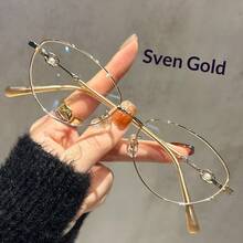 1pc Women's Fashion Elegant High-Grade Pearl Rimless Cat Eye Glasses, Suitable For Daily Decoration, Reading, Office Eye Protection - Multicolor - View 1