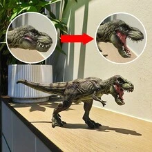 Decorative Sculpture Statue Tyrannosaurus Rex Dinosaur Figurine, Realistic Texture, Indoor/Outdoor Decor, Holiday Gift - Black - View 11