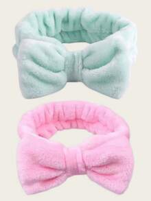 Hair Wrap Women Sweatband 1pc Flannel Bow Headband For Women, Wide Solid Color Hairband Hair Accessories Beauty & Casual Occasions For Hair Bands Autumn Accessories Fall Winter For Vacation Outfits Woman Elegant Scarf Women Bandana Soft Headwrap - Dusty Pink - View 37