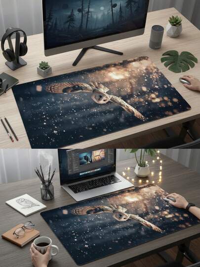 Large Size Starry Eagle Art Pattern Non-Slip Waterproof Smooth Comfortable Mouse Pad, Suitable As Keyboard Mat, Desk Mat Or Book Stand For Gamers, Office And Dorm, Compatible With Mouse And Trackball, Great Gift For Gamers