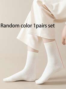 1/5/8 Pairs Women Striped Mid-Calf Socks, New Arrival Versatile Cotton Socks For Spring/Summer, Unisex Business/School Mid-Calf Long Socks - Multicolor - View 11