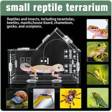 . 9 Inch*3.9 Inch*5.9 Inch Jumping Spider Enclosure Acrylic Habitat With Magnetic Doors Ventilation - Spider Cage Pet Tarantula, Mantis, Reptiles With Accessories - Transparent Color-7.9" ,W 3.9",H 5.9" - View 6