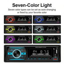 1 Din Car Radio Stereo Bluetooth MP3 Player FM Radio, 7 Color Options With Remote Control, AUX/USB/TF Card Slot, Car Mounting Kit - 12V - View 8