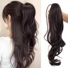 16英寸合成爪夹式马尾假发，可扎成半马尾，优雅蓬松马尾假发，夹式马尾接发，适合日常佩戴、万圣节、节日等场合。 - 彩色 - 查看 11