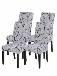 1/4/6pcs Milk Silk High Back Chair Covers, Modern Polyester Stretch Dust-Proof Stain Resistant All Season Slipcovers For Living Room Dining Room Bedroom Home Use - Multicolor - View 9