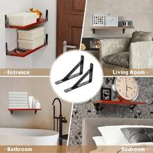 4pcs Heavy Duty 6" Shelf Brackets With Mounting Screws - Durable Wall L Brackets, 150x95mm - A - View 6