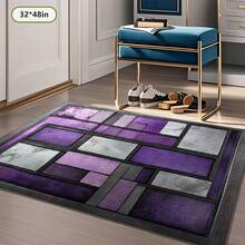 Luxury Carpet - Plush Softness & Elegant Purple/Gray/Black/White/, Non-Slip Backing For Living Room, Bedroom, Office, Cafe - Machine Washable - Large Area (2.16M²+) & Extra Long (70.87Inch+) Options - Modern Home Decor Carpet, Carpet For Bedroom, Large Rugs For Living Room Extra Large, Living Room Rugs Large Size, Round Area, Large Floor, Bedroom Carpet, Contemporary Design, Stylish Flooring, Highquality Weave, Durable, Versatile Mat, Interior Designers, Office Spaces - 彩色 - 查看 10