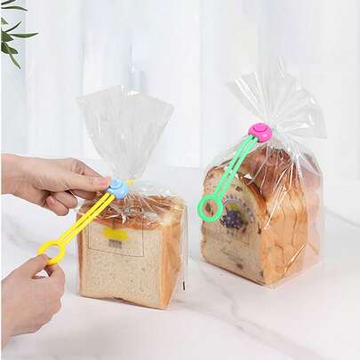 3개/6개 랜덤 색상 식품 봉투 밀봉 클립, 재사용 가능 및 조절 가능한 봉투 밀봉 클립, 비닐 봉투, 끈 봉투 및 스낵 봉투에 적합, 실리콘 식품 봉투 밀봉 클립, 정리함