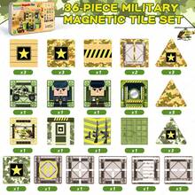 Magnetische Bauklötze Tarnmuster Militärspielzeug, Mini magnetisches Reisespielzeug mit Eisenbox, geeignet für Kinder ab 3 Jahren, tragbare magnetische Bauklötze, MINT sensorisches Lernspielzeug, perfektes Geschenk zu Geburtstag, Schulanfang, Ostern, Zufallsfarbe - Verschiedenfarbig - Übersicht 9