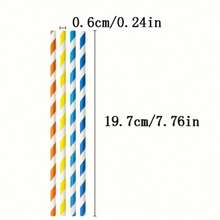 60/30pcs Thick Disposable Colorful Creative Party Straws, Straight Paper Straws For Home, Party, Holiday Decoration - Red - View 6