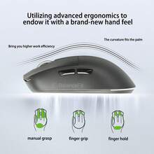 带显示屏的无线游戏鼠标，符合人体工程学，双模2.4G/USB-C/蓝牙无线鼠标，配备650mAh电池，分辨率可调，适用于Windows/游戏 - 查看 4