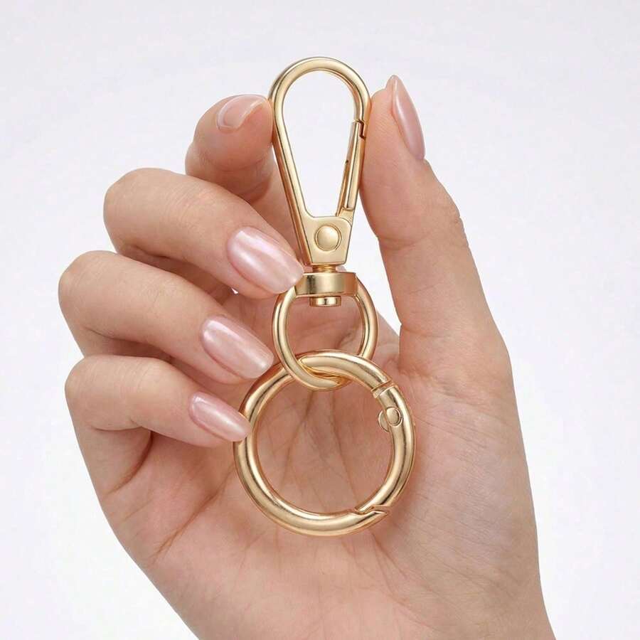 2Pcs Keychain Clip, Swivel Snap Hooks, Double Opening Swivel Clasp, Metal Key Clip For Women Keychain Charms - Multicolor - View 1