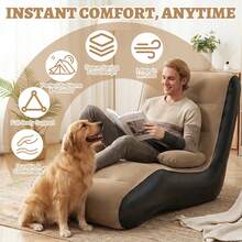 Portable Outdoor Camping Inflatable Sofa, Adult Inflatable Sofa With Armrests, Waterproof Suede PVC Material Indoor Inflatable Lounge Chair, Portable Inflatable Chair Suitable For Movie Nights, Outdoor Parties And Beaches - Brown - View 8