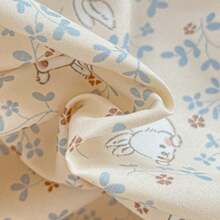 4pcs Sage Floral Duvet Cover Set With Sheet, Soft Washed Aesthetic Bedding Set, Cute Botanical Leaf Print Quilt Cover, Cottagecore Dorm Room Decor - Pink Flower Bunny - View 8