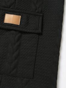 Breathable Cargo Shorts, Elastic Waistband Suitable For Sports & Fitness - Black - View 6