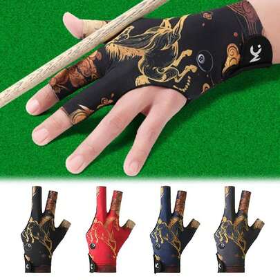 Găng tay bi-a tay trái, găng tay hở ngón, găng tay bi-a snooker chống trượt, miếng dán đàn hồi, phụ kiện găng tay tập luyện bi-a.