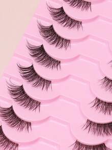 5/10 Pairs Natural Lengthening DIY Transparent Curly Slim Long False Eyelashes, Natural Curl, Slim Long Eyelashes, Soft Criss-Cross Lashes - Natural Lashes - View 5