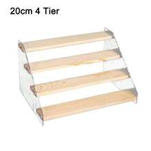 Acrylic Wood Display Stand Holder Glasses Makeup Perfume Organizer Shelf 2-4 Layer Action Figure Doll Toy Ladder Showcase Storage Racks - Multicolor - View 15