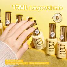 Beetles Yellow Gel Nail Polish Set - Sunny Pantry With Color Card, 6Colors HEMA FREE Yellow Gel Nail Polish Set 15ML/0.51FlOz - skafferi - Visa 7