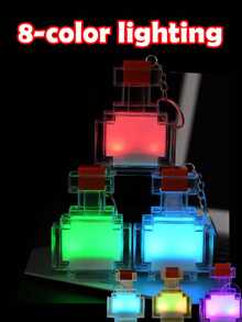 Pixel LED 鑰匙圈小夜燈 RGB 立方燈 互動式 LED 桌燈，適用於臥室、客廳、遊戲室、居家裝飾、家庭劇院、直播、氛圍照明、露營、婚禮裝飾與浪漫聖誕燈飾 - 彩色 - 查看 7
