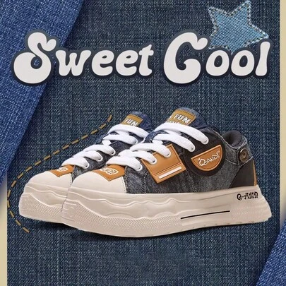  Q-AND Canvas Shoes, New Thick Sole High-Top Sneakers, Casual Shoes For Couples, Autumn