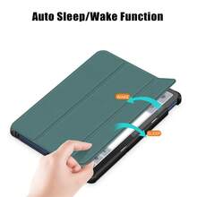 PU Leather Hard PC Protective Case, Compatible With Lenovo Tab P12 (12.7-Inch) 2023 Edition / IdeaTab Pro 12.7-Inch 2025 Edition / Tab M8 4th Gen (8-Inch MTK Processor) / Tab M9 / Tab K11 Plus 11.45-Inch / Tab P11 2nd Gen 11.5-Inch Smart Cover With Auto Sleep/Wake Mode - Army Green - View 4