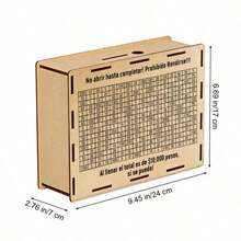 1pc Wooden Cash Savings Coin Bank, Mexican Peso Coin Piggy Bank With Currency Goal And Digital Counter, Large Capacity, DIY Assembly, Best Gift For Saving Money - Multicolor - View 12