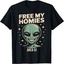 Free My Homies Area 51 Funny Alien Boys Kids Wo T-Shirt - Black 1 - View 1