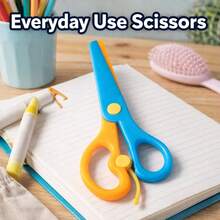 1PC Kids Training Scissors, Plastic Preschool Craft Scissors With Rounded Tip And Easy Grip Handle, Toddler Paper Cutting Practice Tool For DIY Craft Projects Scrapbook Supplies, Classroom Supplies School Supplies Home Learning Essentials (Random) - Màu sắc ngẫu nhiên - Xem 4