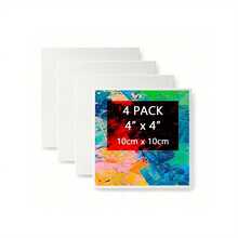 4片/套 8x8英寸空白画布板 - 专业级丙烯、水彩、油画颜料画板 - 成人及专业艺术家艺术用品 - 非常适合感恩节、圣诞节、情人节工艺品制作 - 多色 - 查看 16