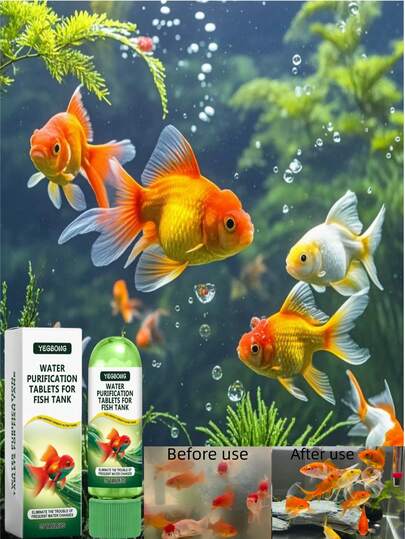 Aquarium Water Purification Tablets For Cleaning, Deodorizing, Algae Removal, Stain And Sludge Removal, Making Aquarium Water Clear