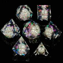 Galaxy Pearl Handmade Resin Dice Set, Suitable For Role-Playing Games, With Cosmic Glitter And Precise Edges - Multicolor - View 1