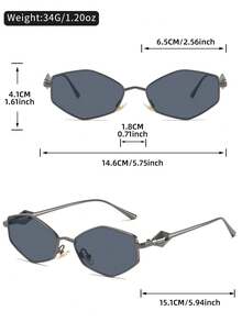 LINFEMAND Retro Metal Polygonal Sunglasses, Geometric Design To Flatter Face Shape, Lightweight & Comfortable Fashion Sunglasses, Essential For Daily Outings, Street Photography, And Holiday Gifts - Multicolor - View 4