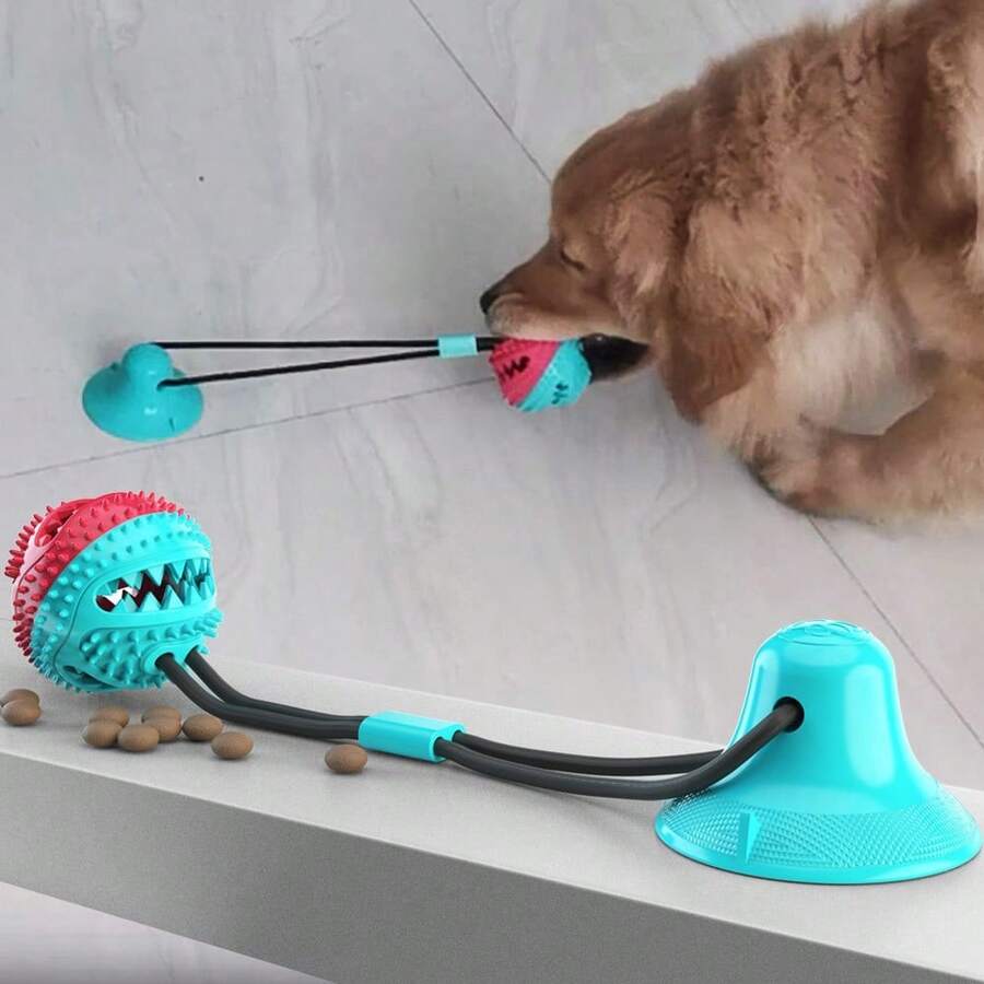 Dog Pet Toy - Interactive Dog Puzzle Toy With Suction Cup - Durable Chew-Resistant Rope For Tug-Of-War And Intelligence Development, Built-In Bell To Make Sound, Pet Chew Toy - Multicolor - View 1