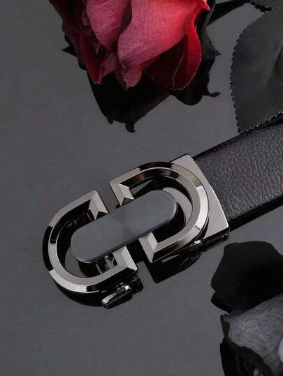 1条全新高品质男士皮带，休闲商务自动扣真皮皮带，时尚百搭裤带，菱形图案PU真皮腰带，适合休闲、街头、办公、派对等各种场合，四季皆宜。