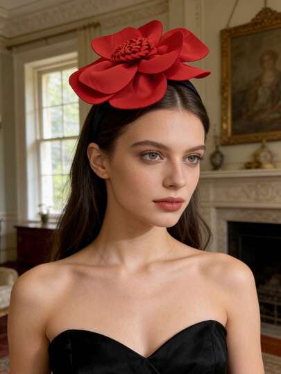 1pc Bohemian Double-Layer Big Flower Headband, Women's Summer Beach Holiday Costume Accessory, Party Hair Decoration