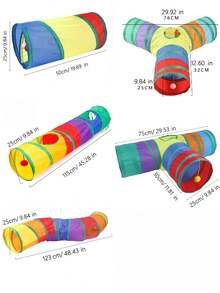 1 Stück neues Design E-förmiger Katzen Tunnel, Selbstunterhaltungs Katzen Tunnel, geeignet für alle Jahreszeiten, abnehmbar und waschbar, modulares Spieltunnel Zelt, Katzen Tunnel, Regenbogen Tunnel Serie, selbstmontage, interaktiver Regenbogen Tunnel, faltbares Katzenspielzeug, Katzen Zubehör (zufällige Farbkombination) - Verschiedenfarbig - Übersicht 11