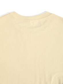 Pink Brain Chain Graphic Inspirational T-Shirt,Comfortable Casual Short Sleeve, 220 Grams Heavyweight Cotton Printed T-Shirt - 杏色 - 查看 4